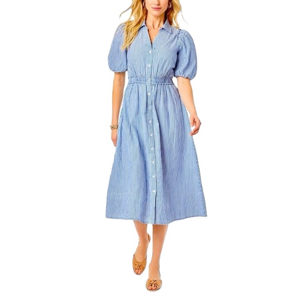 Lilly Pulitzer Dresses & Skirts - LILLY PULITZER Tassie Midi Dress Blue Style 013136 SZ 16